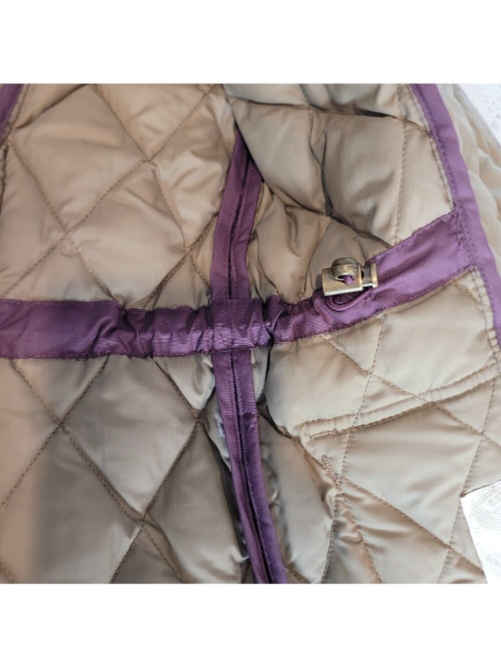 Eddie Bauer Goose Down Vest Womens Medium Purple Puffer Full Zip Quilted Pockets - Picture 5 of 10